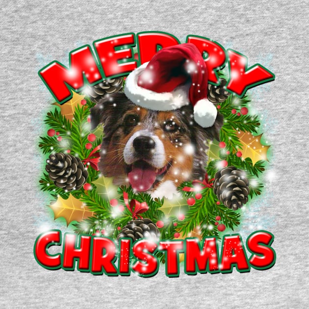 Merry Christmas Aussie Dog Gift by Just Another Shirt